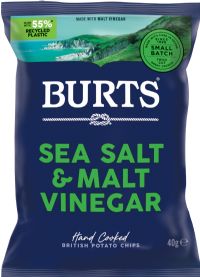 BURTS SNACKS Potato Chips - Sea Salt & Malt Vinegar 40g