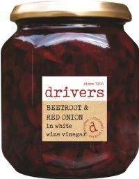DRIVER'S Beetroot & Red Onion in White Wine Vinegar 550g (5021698400236)