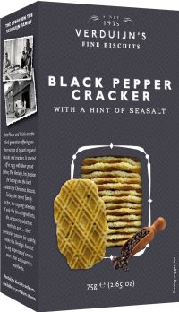 VERDUIJN'S Black Pepper Crackers with Sea Salt 75g