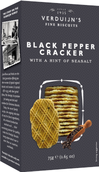 VERDUIJN'S Black Pepper Crackers with Sea Salt 75g