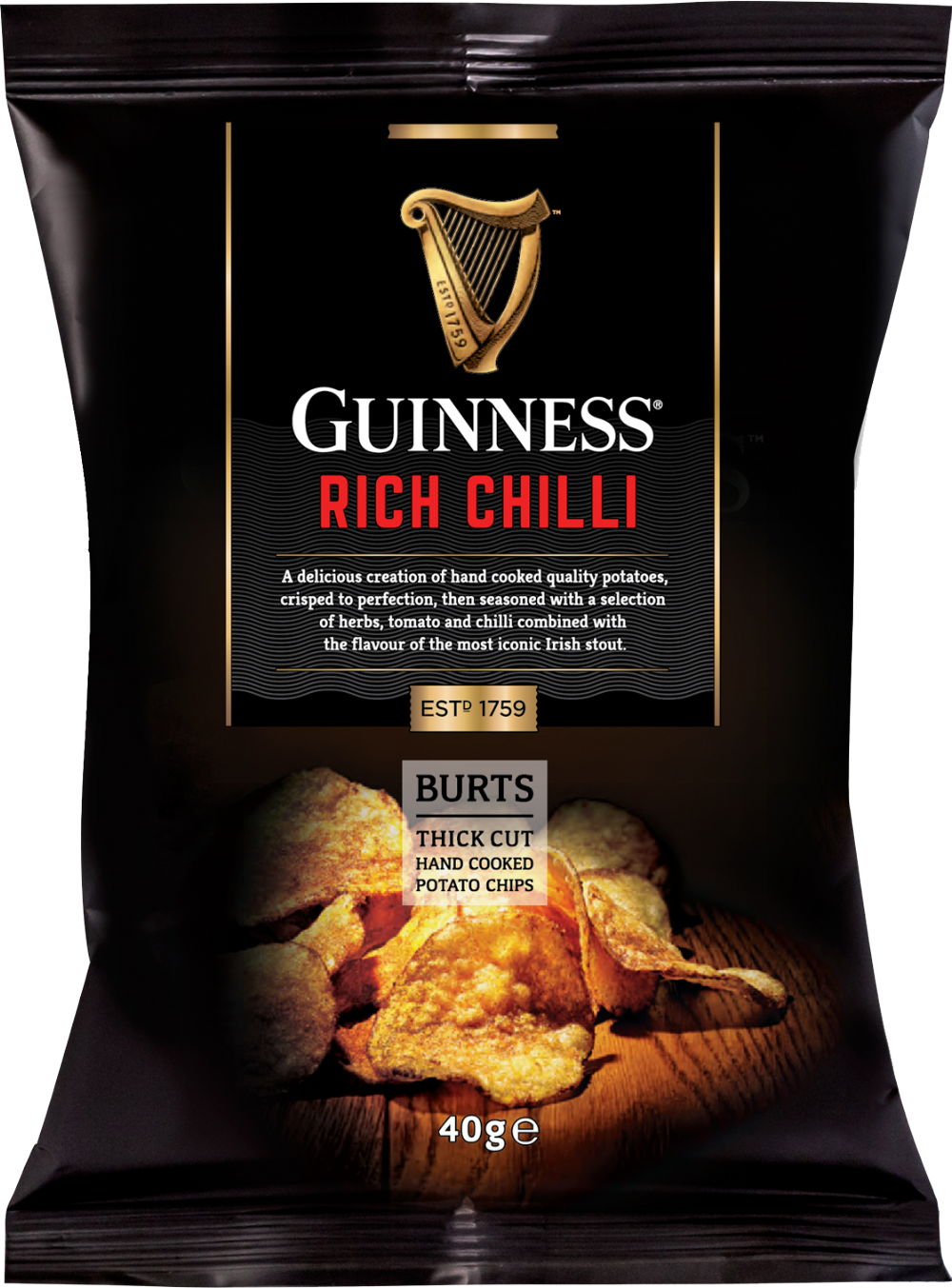 BURTS Potato Chips - Guinness Rich Beef Chilli 40g