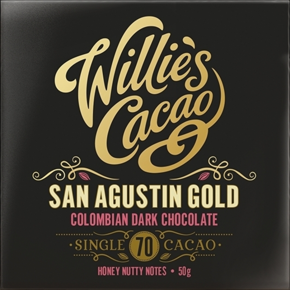 WILLIE'S CACAO San Agustin Gold 70 Columbian Dark Choc 50g (5060165582938)