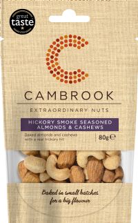 CAMBROOK Hickory Smoke Seasoned Almonds & Cashews 80g (5060310130779)