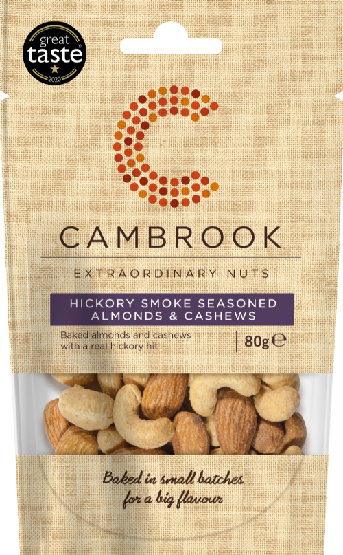 CAMBROOK Hickory Smoke Seasoned Almonds & Cashews 80g