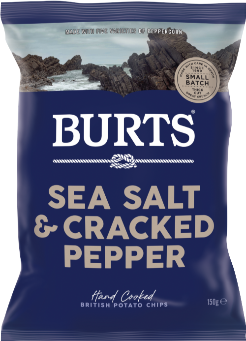 BURTS Potato Chips - Sea Salt & Cracked Pepper 150g