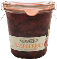 THE WOODEN SPOON PRESERVING COMPANY Raspberries with Rum - Weck Jar 270g