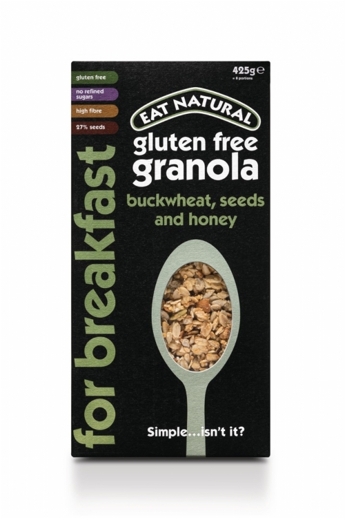EAT NATURAL Gluten Free Granola - Buckwheat/Seeds/Honey 425g