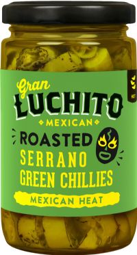 GRAN LUCHITO Roasted Serrano Green Chillies 215g (5060321390469)