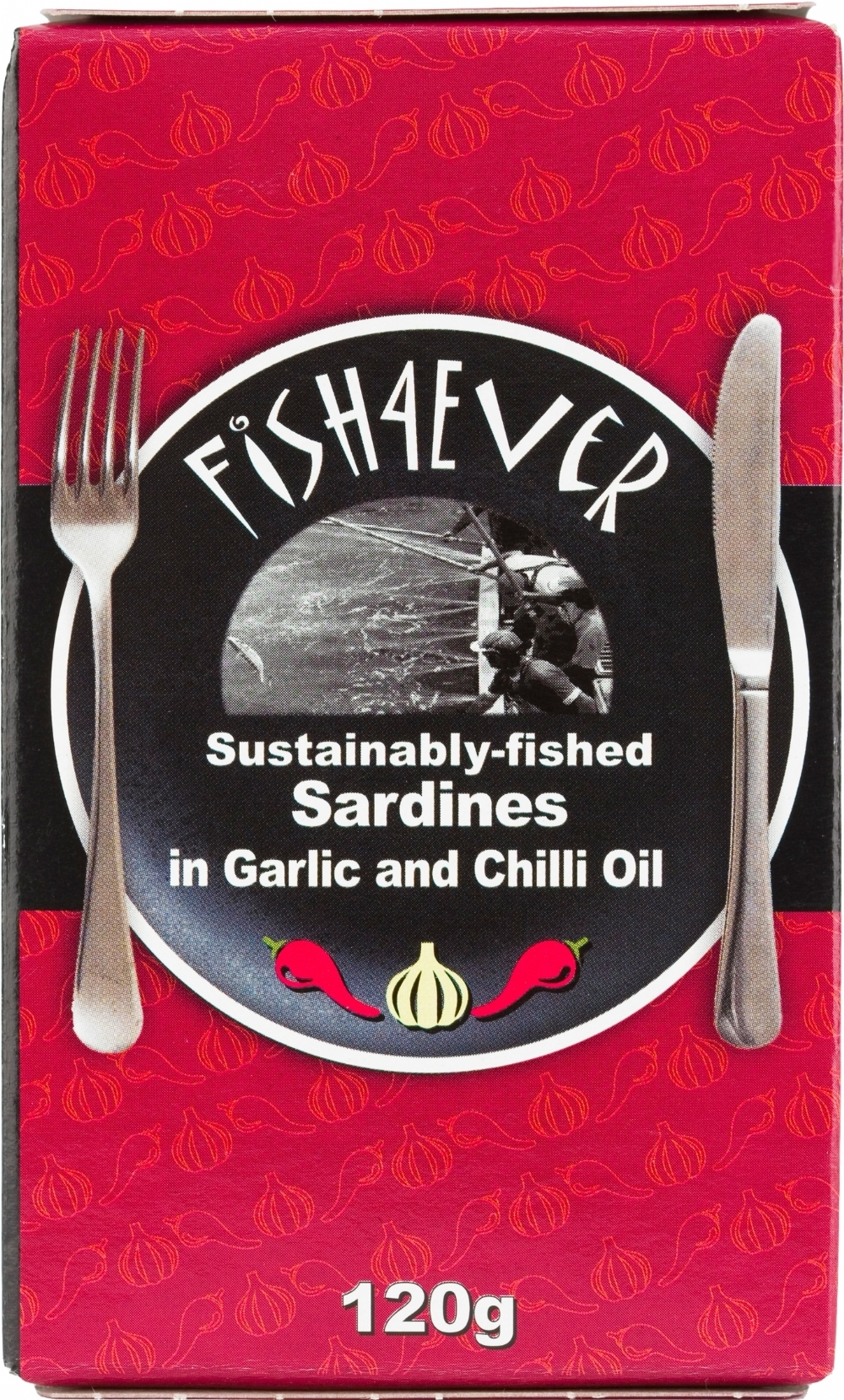 Holleys Fine Foods FISH 4 EVER Sardines in Garlic & Chilli Oil 140g