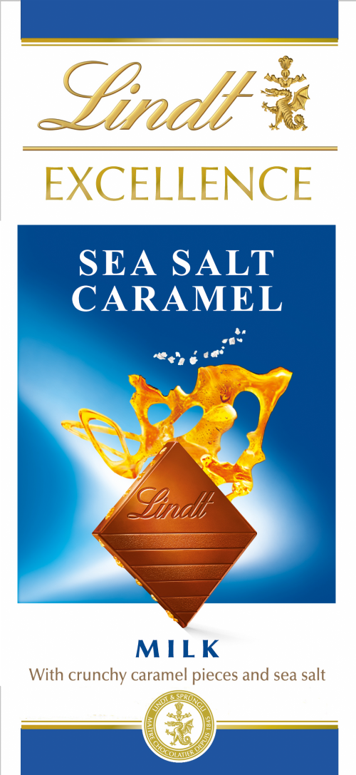 LINDT Excellence Caramel & Sea Salt Milk Bar 100g