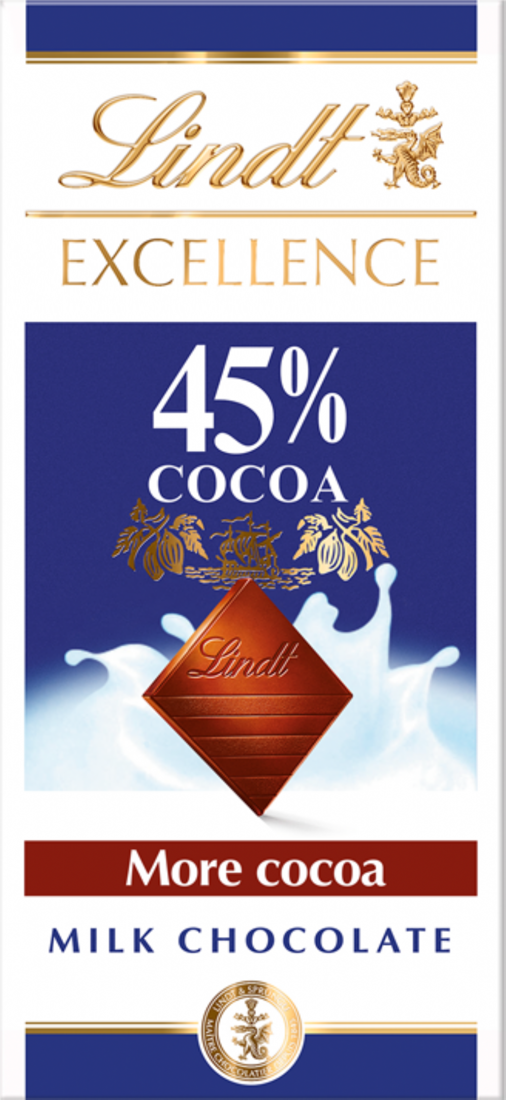 LINDT Excellence 45% Cocoa Milk Bar 80g (4000539280405)