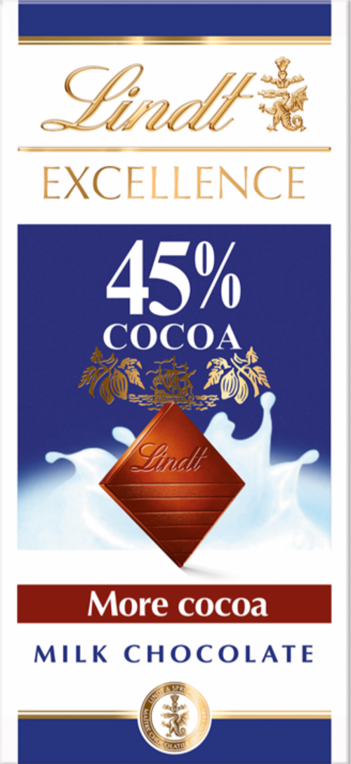 LINDT Excellence 45% Cocoa Milk Bar 80g