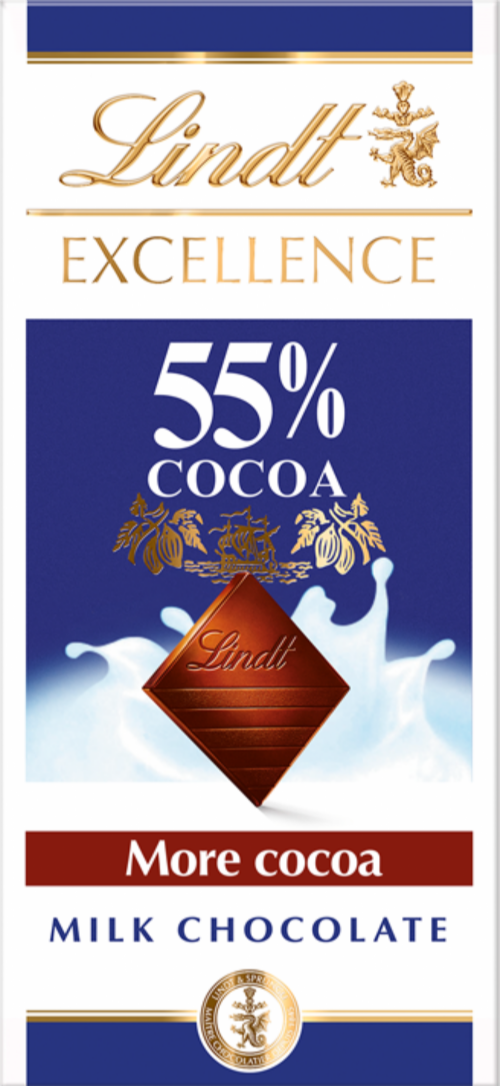 LINDT Excellence 55% Cocoa Milk Bar 80g