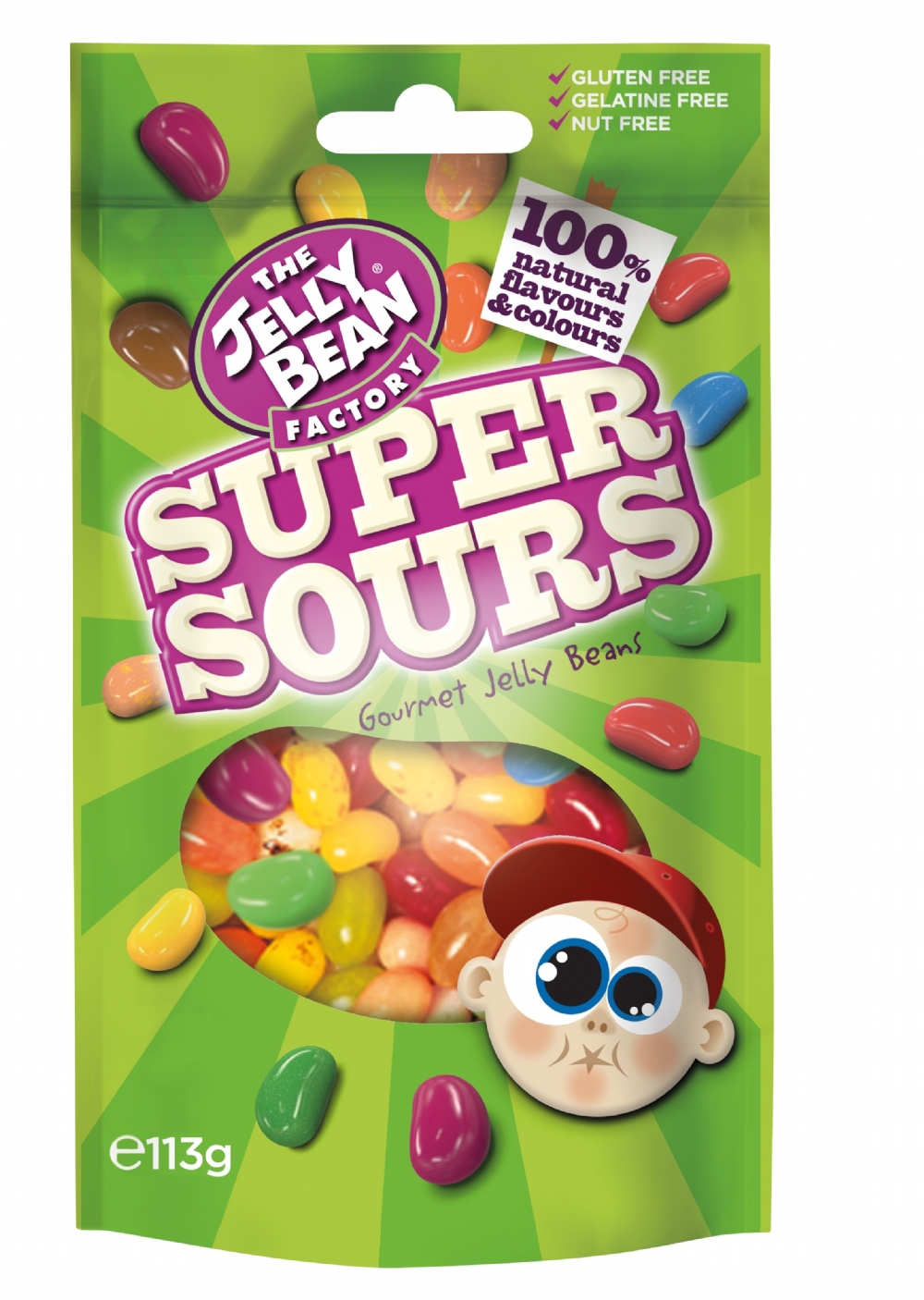 JELLY BEAN FACTORY Super Sours - Pouch 113g (745092011410)