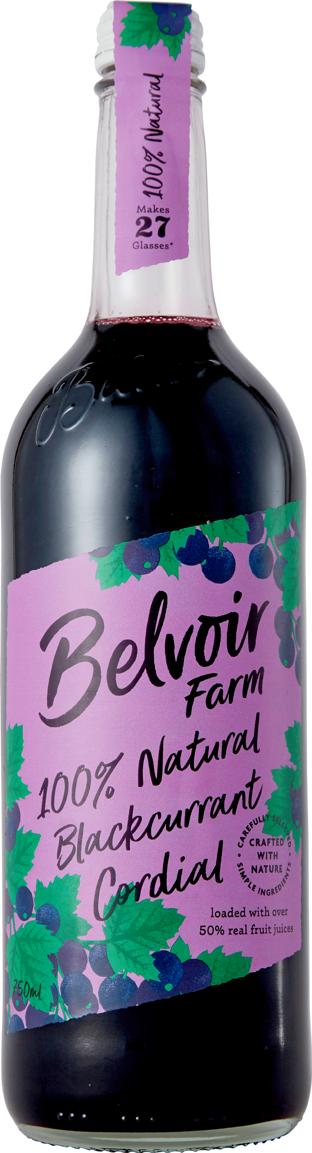 BELVOIR Natural Blackcurrant Cordial 75cl (5022019450107)