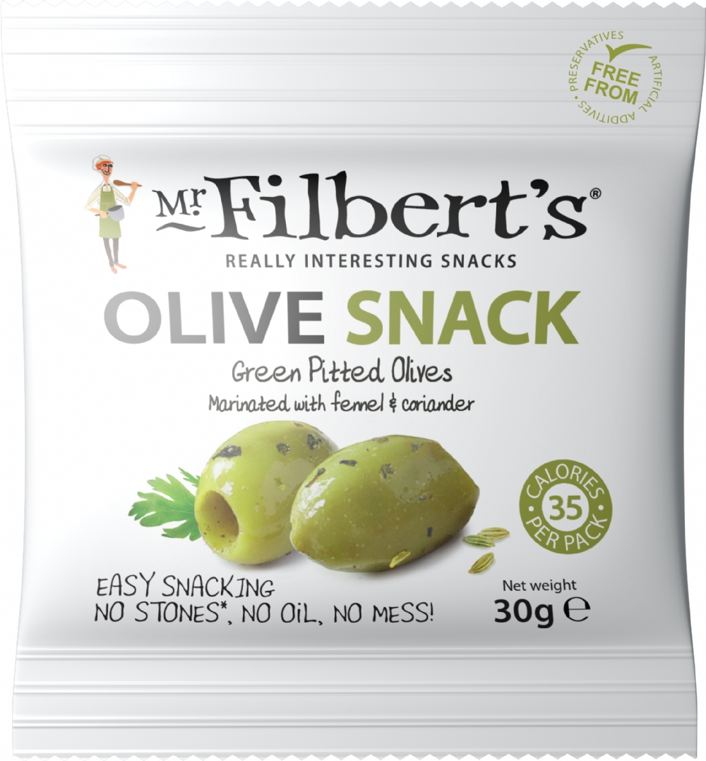 MR FILBERT'S Green Pitted Olive Snack 30g (5060145051874)