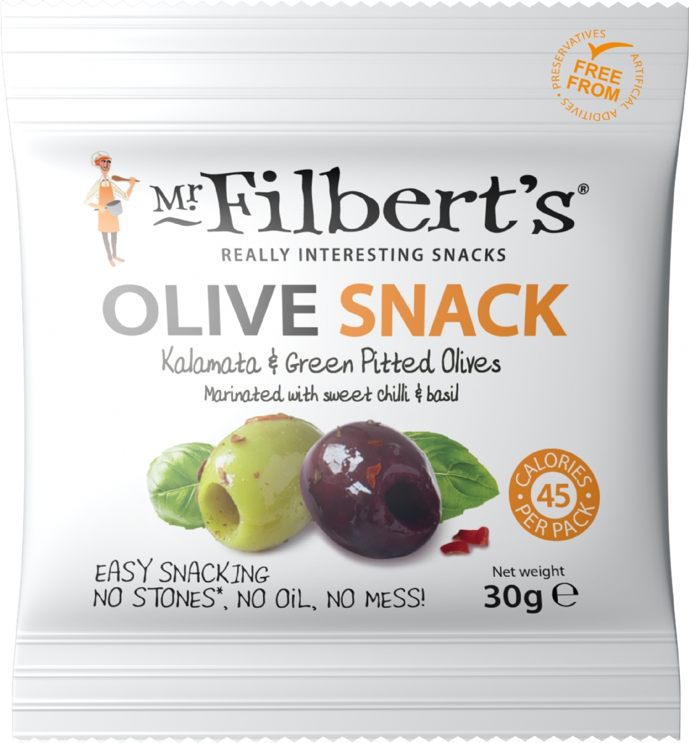 MR FILBERT'S Kalamata & Green Pitted Olive Snack 30g (5060145051881)