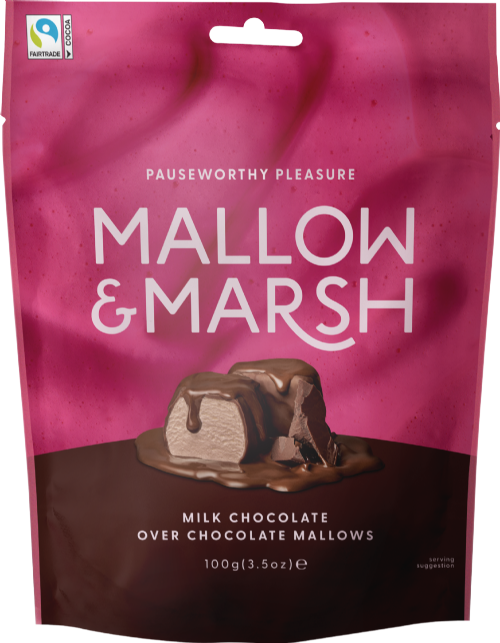 MALLOW & MARSH Chocolate Marshmallows / Milk Choc - Bag 100g