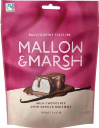 MALLOW & MARSH Vanilla Marshmallows Coated in Milk Chocolate - Bag 100g