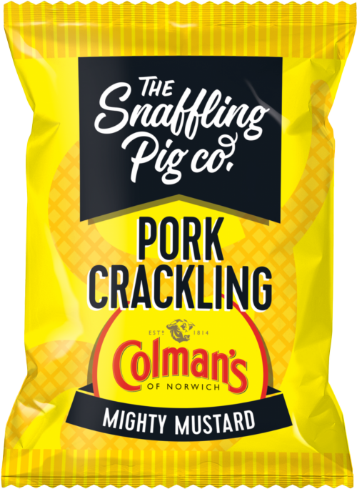 SNAFFLING PIG Pork Crackling - Colman's Mighty Mustard 45g