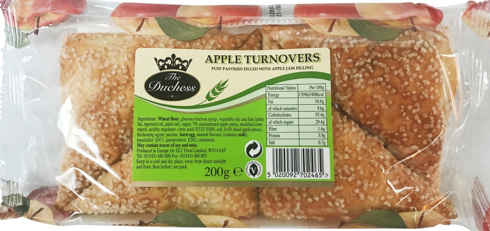 The Duchess 4 Apple Turnovers 200g
