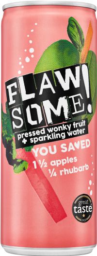 FLAWSOME! Apple & Rhubarb Sparkling Drink - Can 250ml (5060524790745)