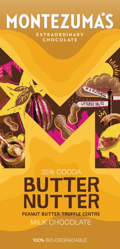 MONTEZUMA'S Butter Nutter - Peanut Butter Milk Choc Bar 90g