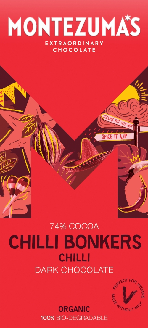MONTEZUMA'S Chilli Bonkers - Organic Chilli Dark Choc 90g