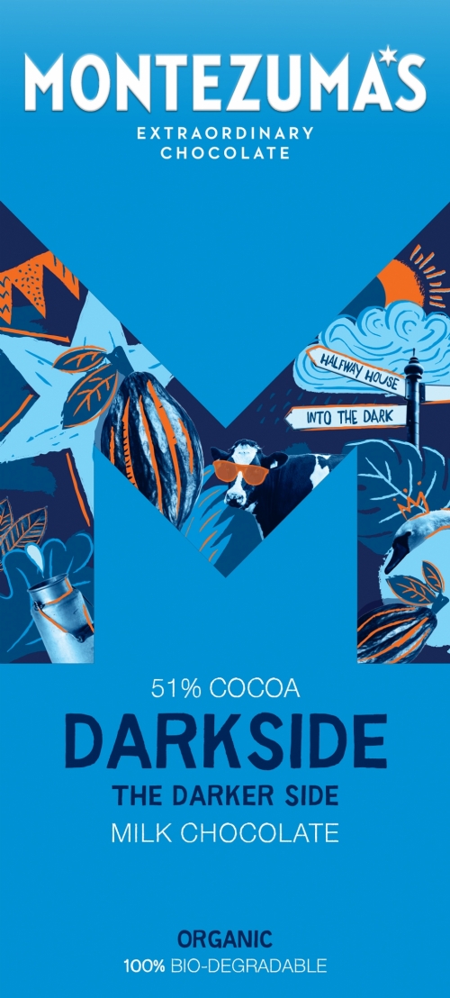 MONTEZUMA'S Darkside - Organic 54% Milk Chocolate 90g