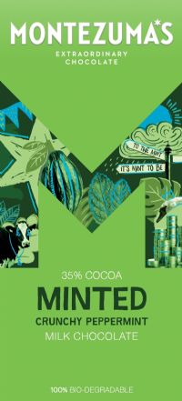 MONTEZUMA'S Minted - Crunchy Peppermint Milk Chocolate Bar 90g
