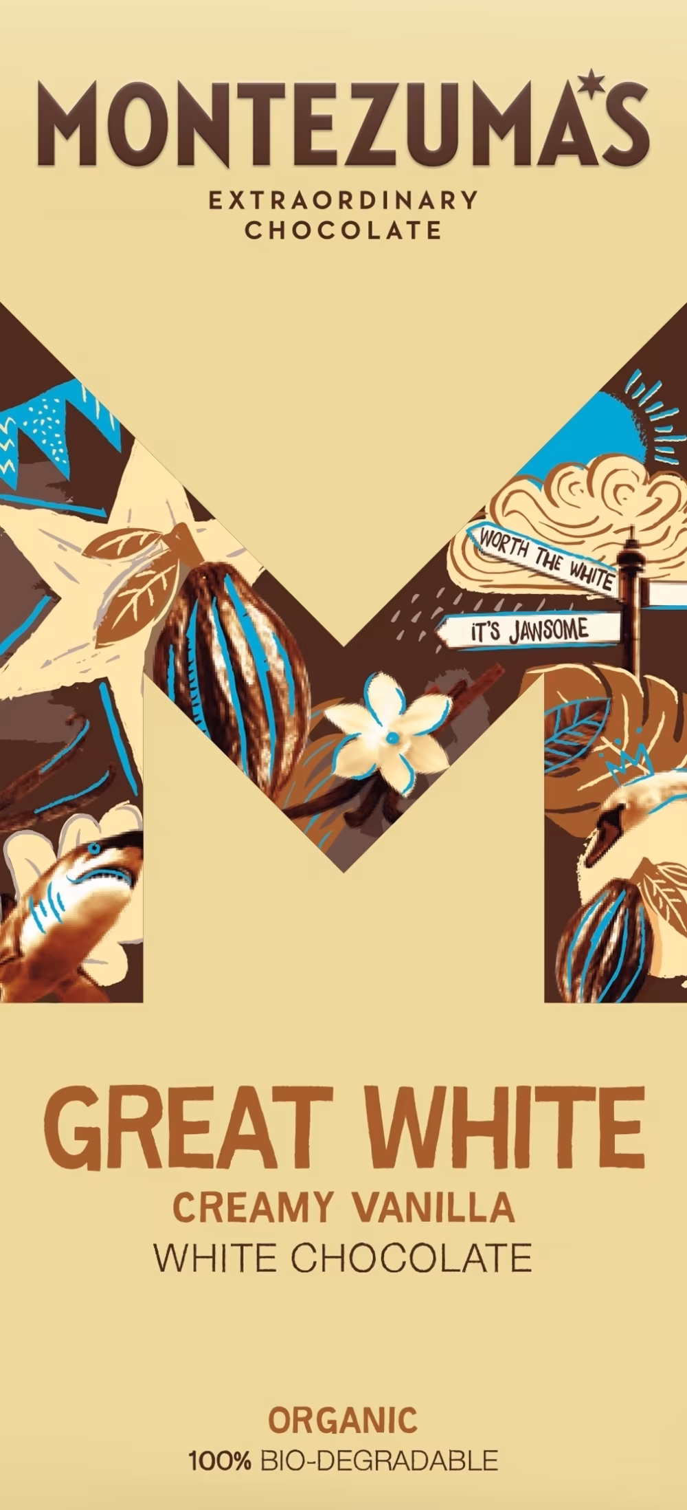 MONTEZUMA'S Great White - Organic Creamy Vanilla White Chocolate Bar 90g