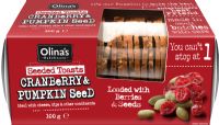 OLINA'S BAKEHOUSE Seeded Toasts -Cranberry/Pumpkin Seed 100g (9349571002251)