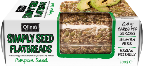 OLINA'S BAKEHOUSE G/F Seeded Flatbreads - Pumpkin Seed 100g