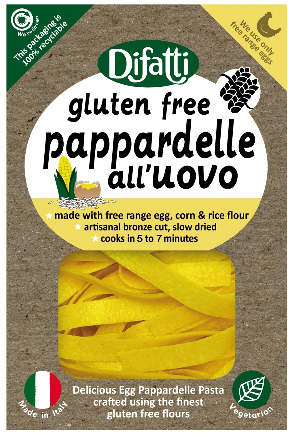 DIFATTI Gluten Free Egg Pappardelle 250g (5060185130102)