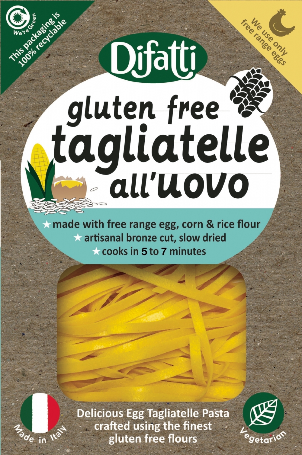 DIFATTI Gluten Free Egg Tagliatelle 250g (5060185130195)