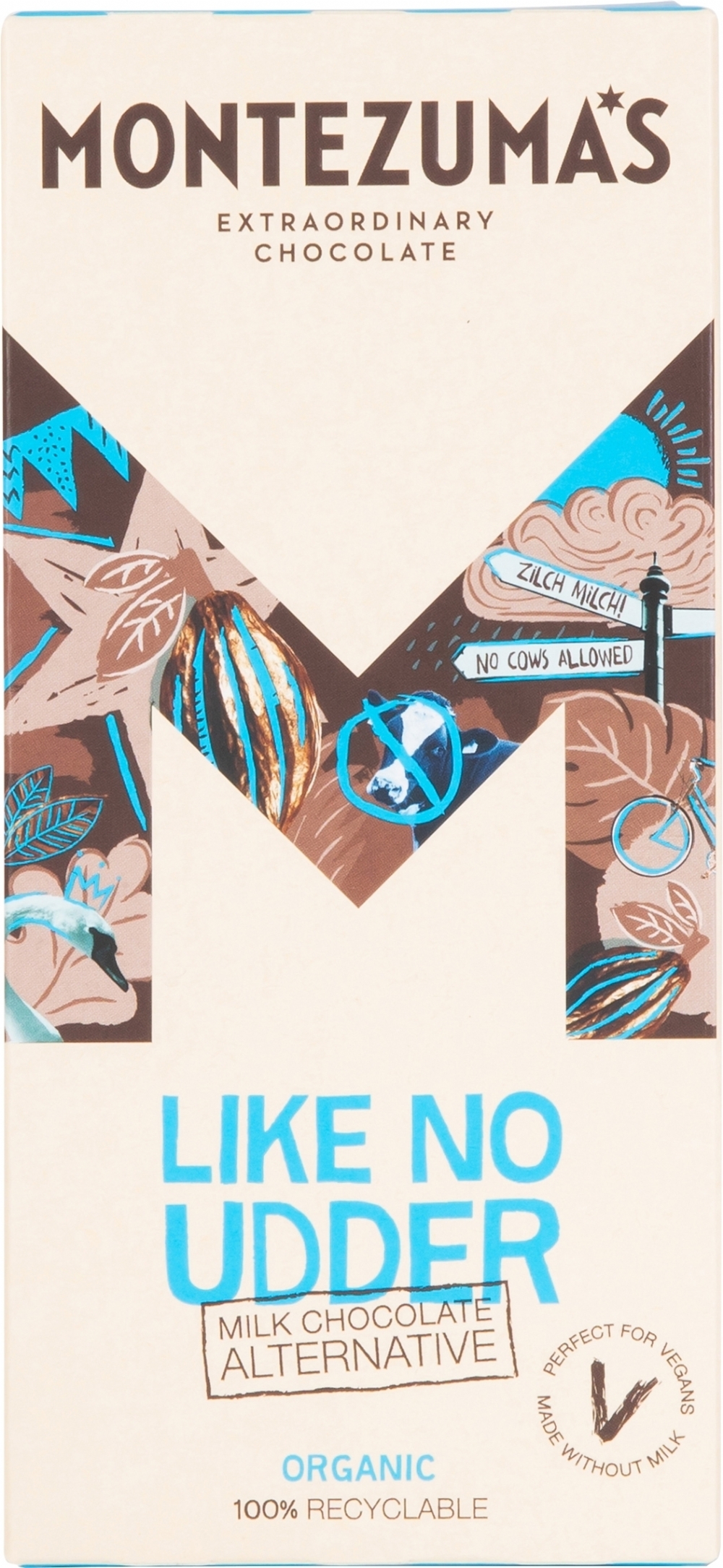 MONTEZUMA'S Like No Udder Milk Chocolate Alternative Bar 90g (5060719920100)