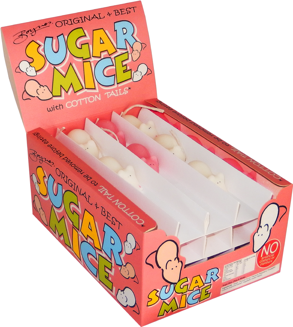 BOYNES Sugar Mice - Pink & White 20g