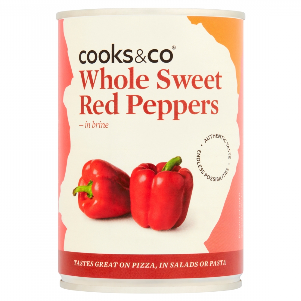 COOKS & CO. Whole Sweet Red Peppers 390g