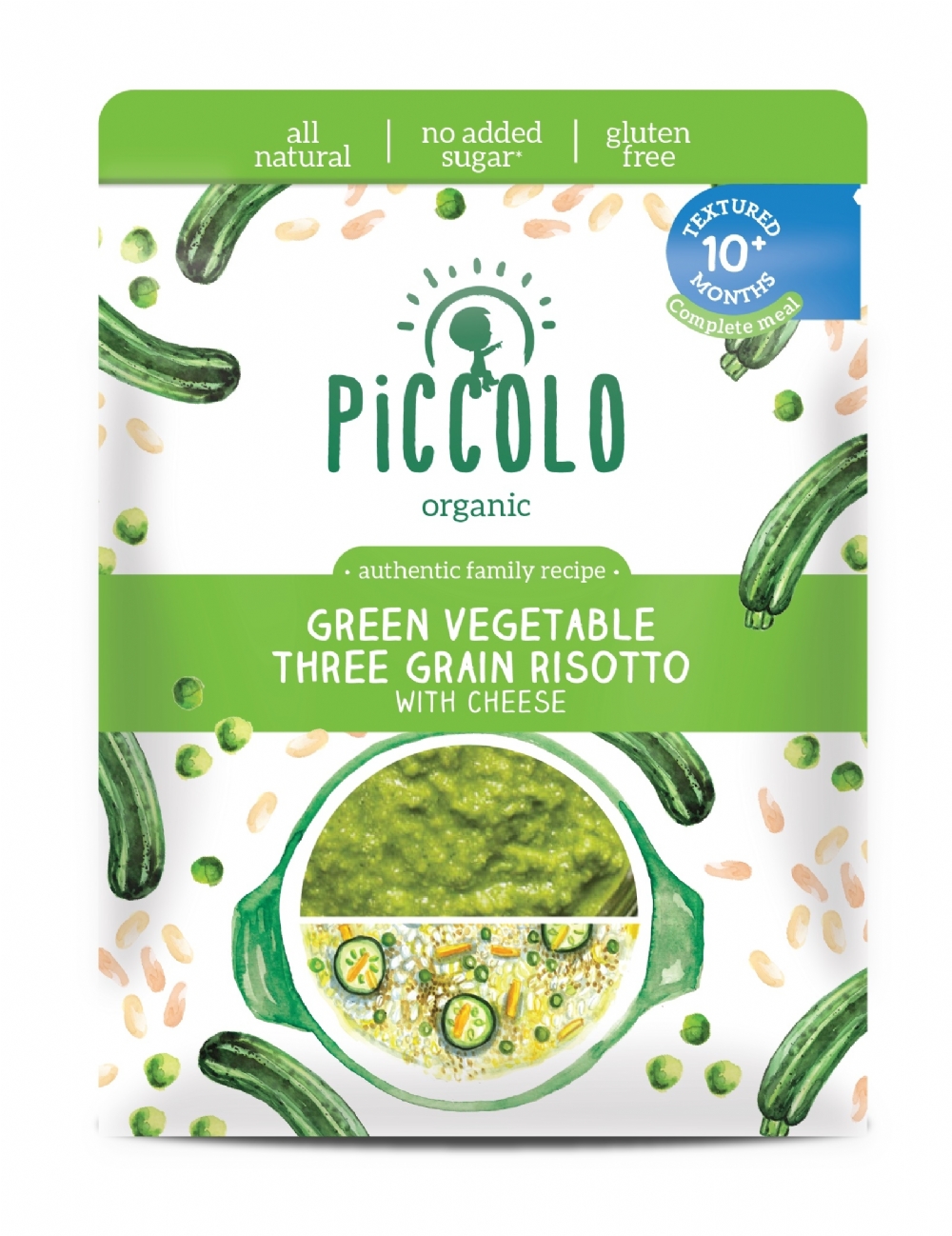 PICCOLO Green Vegetable Three Grain Risotto (Stage 3) 180g (5060452491011)