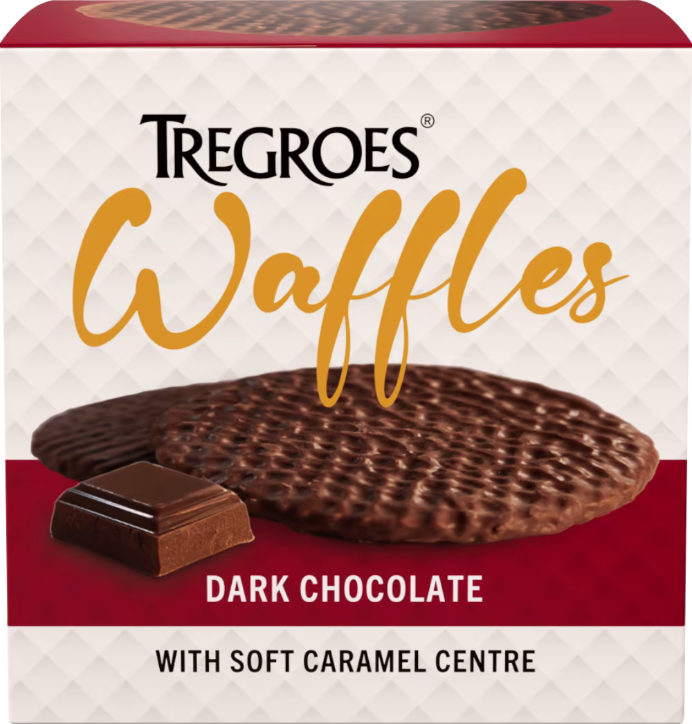TREGROES WAFFLES Dark Chocolate Caramel Waffles 270g