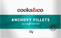 COOKS & CO. Anchovy Fillets in Sunflower Oil 50g