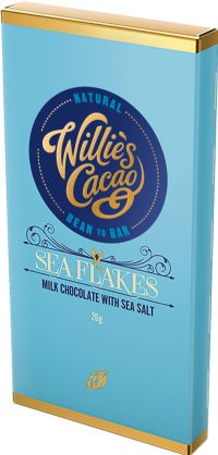WILLIE'S CACAO Sea Flakes Milk Chocolate with Sea Salt 26g (5060165581306)