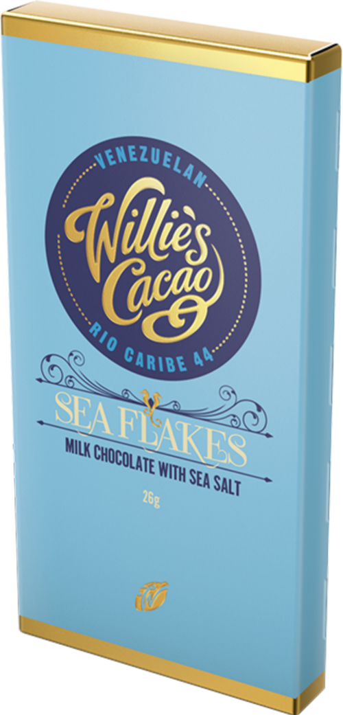 WILLIE'S CACAO Sea Flakes Milk Chocolate with Sea Salt 26g
