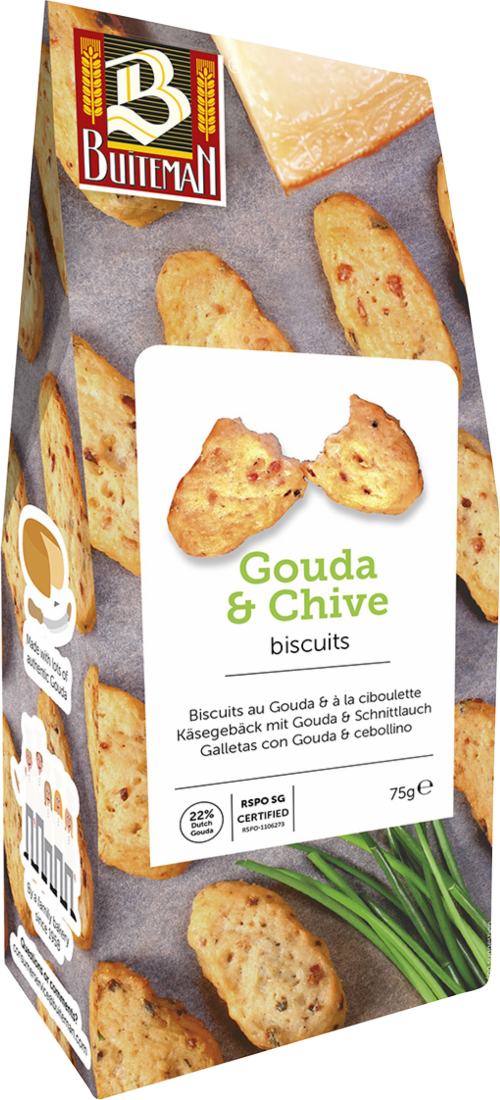 BUITEMAN Gouda & Chive Biscuits 75g