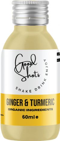 *CLEARANCE*  GOOD SHOTS Ginger & Turmeric 12x60ml BBE 25/10
