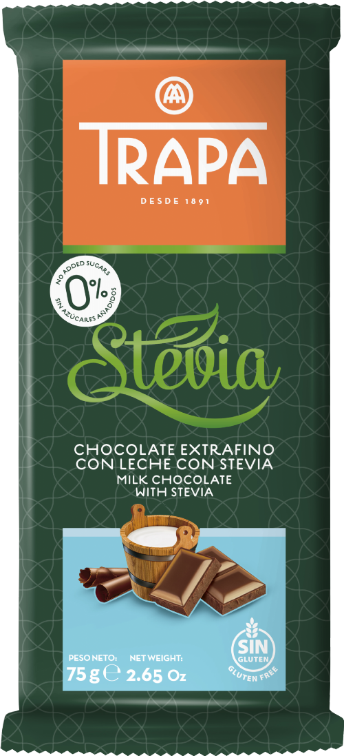 TRAPA Milk Chocolate with Stevia 75g
