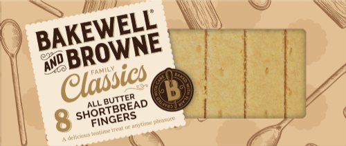 BAKEWELL & BROWNE 8 All Butter Shortbread Fingers 160g