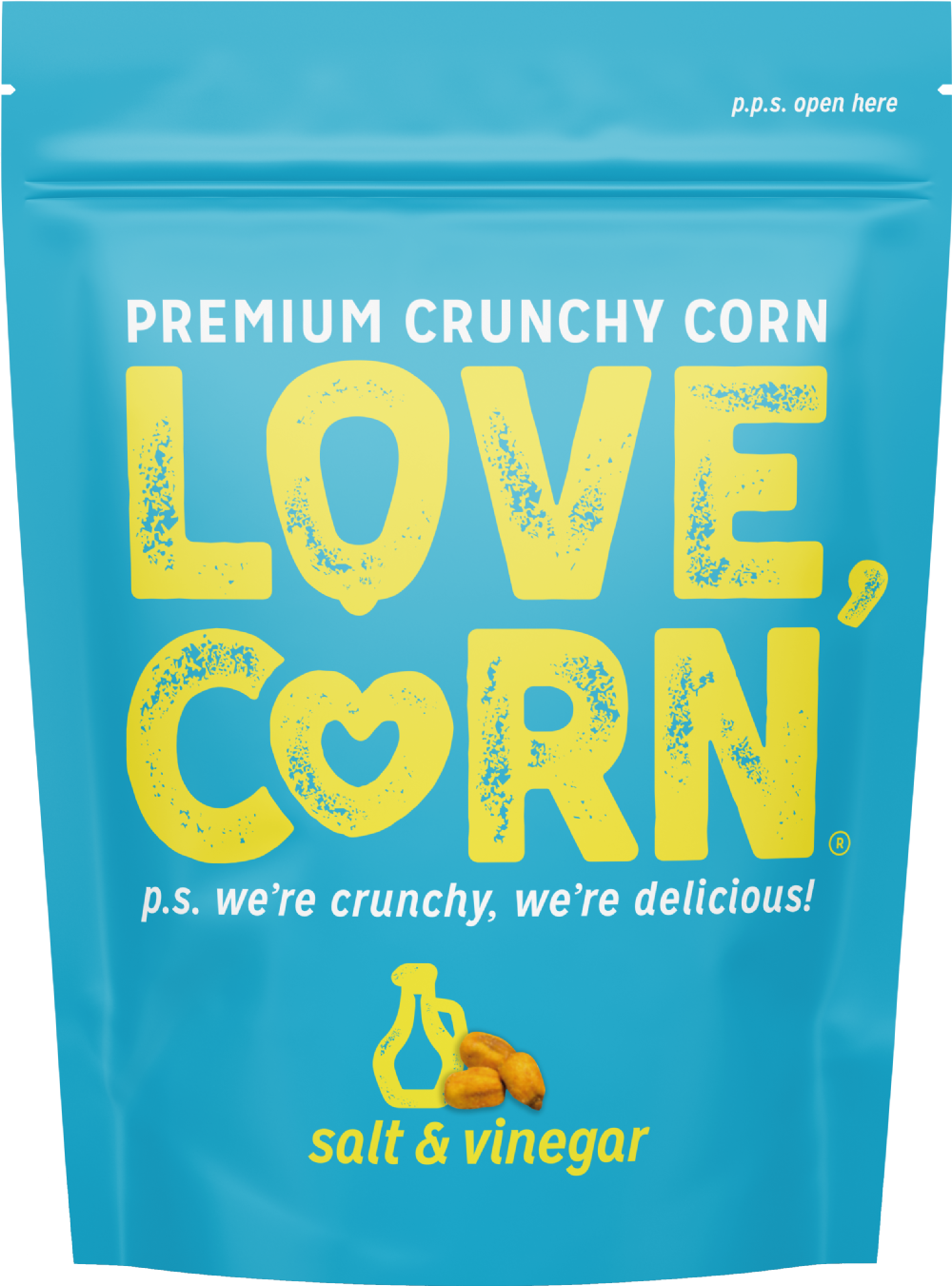 LOVE CORN Roasted Corn Snack - Salt & Vinegar 45g (5060490400389)