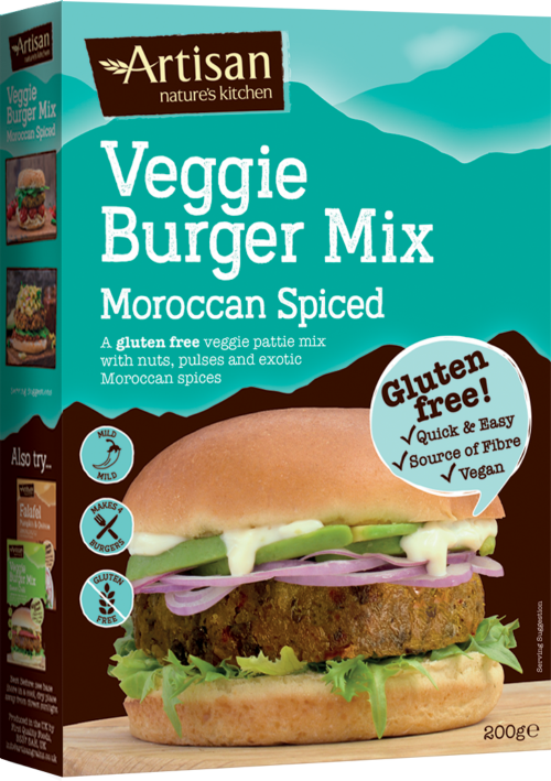 ARTISAN GRAINS Moroccan Spiced Veggie Burger Mix 200g