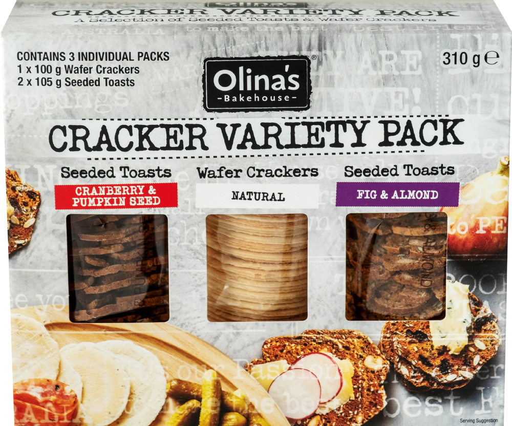 Holleys Fine Foods OLINA'S BAKEHOUSE Cracker Variety Pack 310g